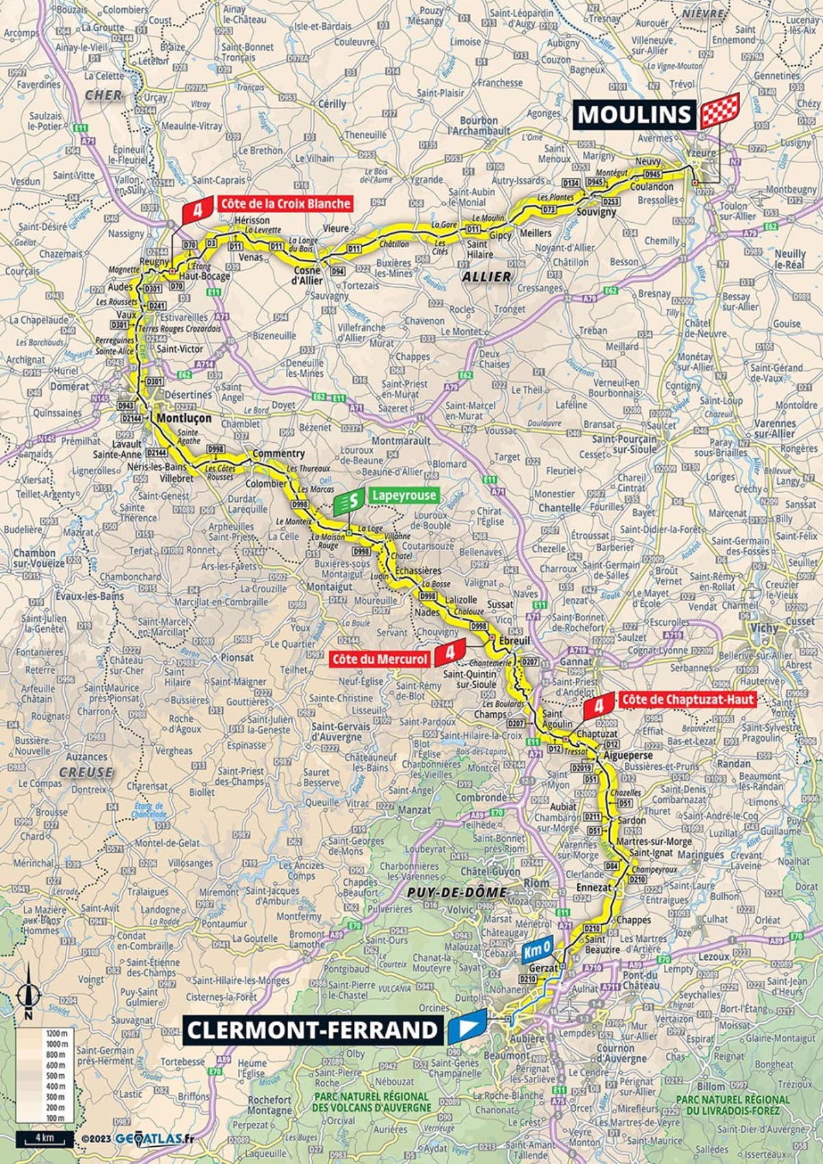 tour de france today map 2023